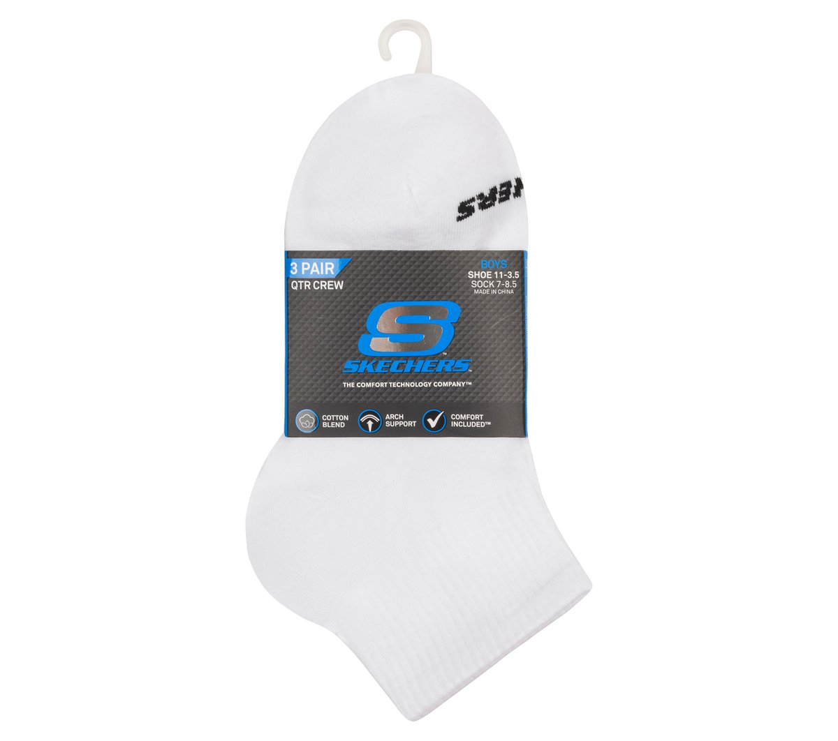 3 Pack Boys' Quarter Crew Cotton Socks - Image 2