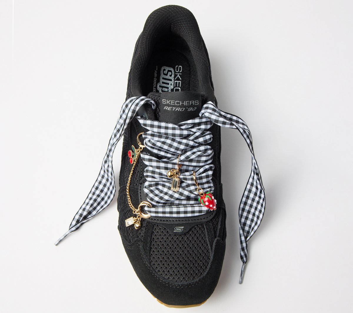 Shoelaces With Charm Set - Gingham - Image 3