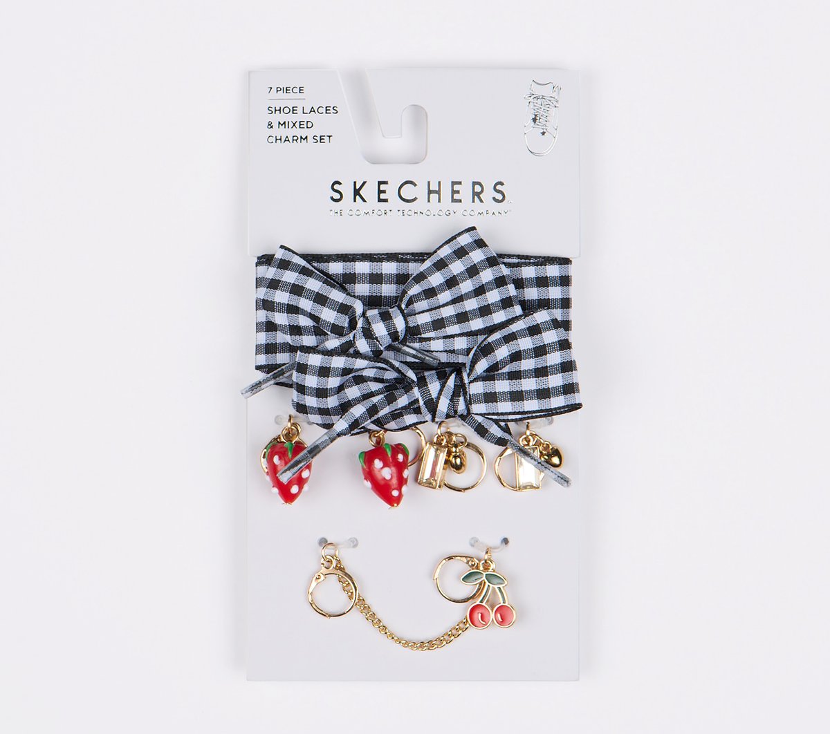 Shoelaces With Charm Set - Gingham