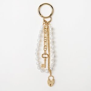 Bag Charm - Pearl Lock And Key