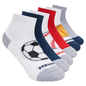 6 Pack Sports Quarter Crew Socks