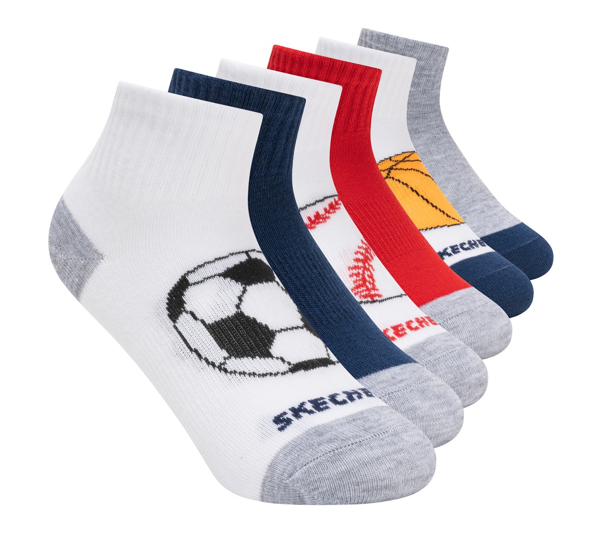 6 Pack Sports Quarter Crew Socks