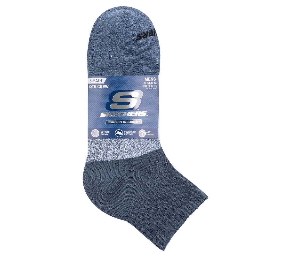 3 Pack Men's Colorblock Quarter Socks - Image 2